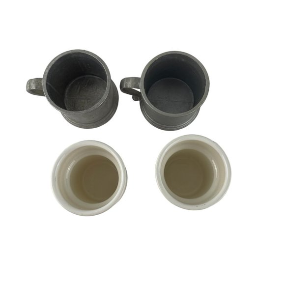 2x Wilton Armetale Pewter Mug Ceramic Insert RPW Vintage 1972 Columbia USA - Picture 4 of 7